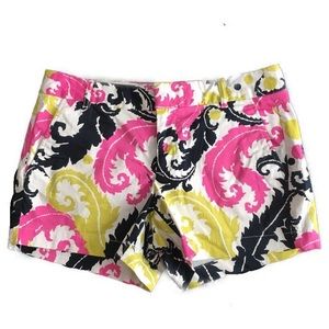 Milly x Banana Republic White Pink Floral Shorts
